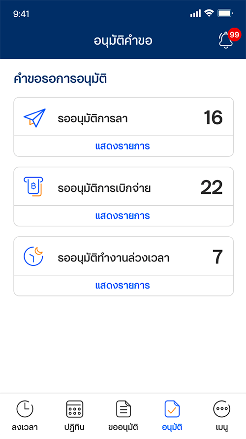 Approval listing
