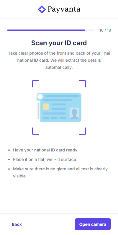 ID card scan step
